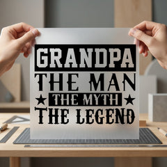 Grandpa Man Myth Legend Grandpa Vintage Ready to Press DTF Transfer for Dtf