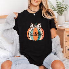 Grateful Pumpkin Bow Autumn Faith Prayer Ready to Press DTF Transfer for Dtf