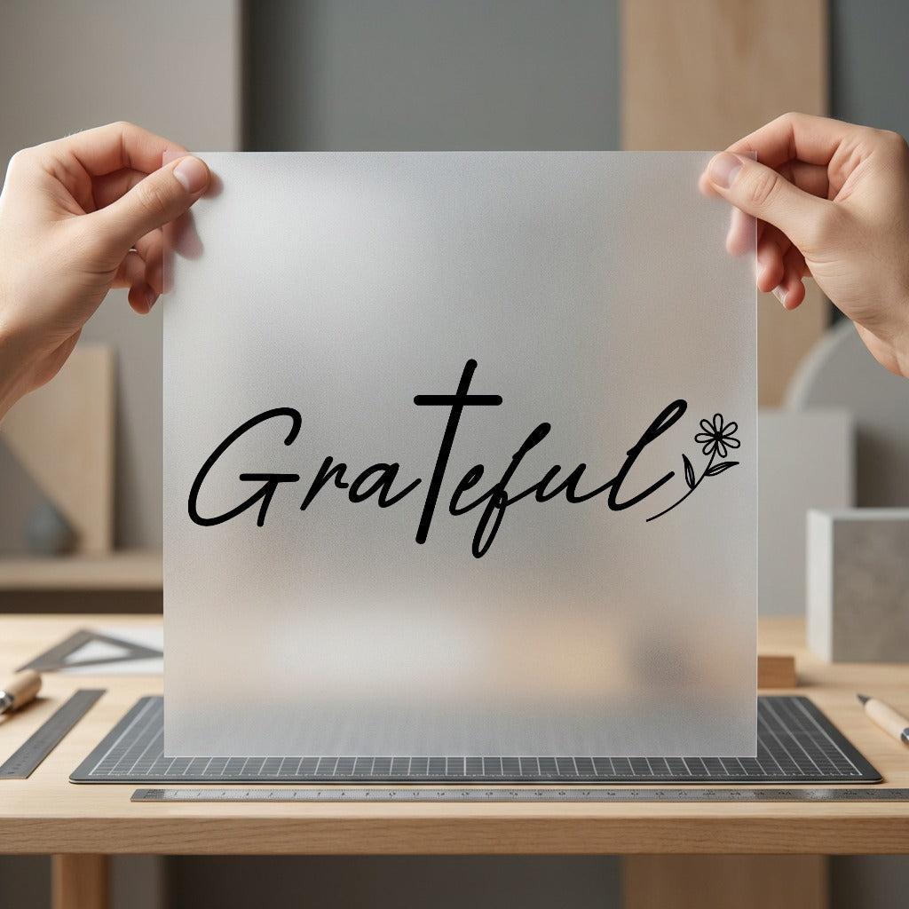 Grateful Script Floral Elegant Christian Faith Ready to Press DTF Transfer for Dtf