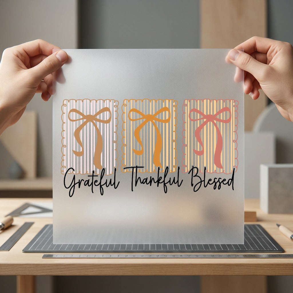 Grateful Thankful Blessed Fall Faith Blessed Ready to Press DTF Transfer for Dtf
