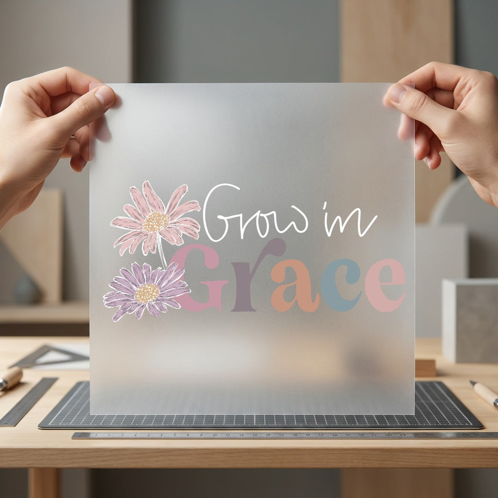 Grow Grace Daisy Boho Christian Faith Ready to Press DTF Transfer for Dtf