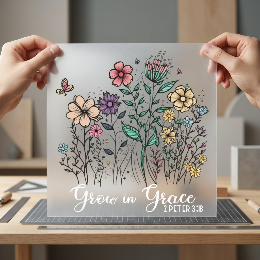 Grow Grace Floral Botanical Christian Faith Ready to Press DTF Transfer for Dtf