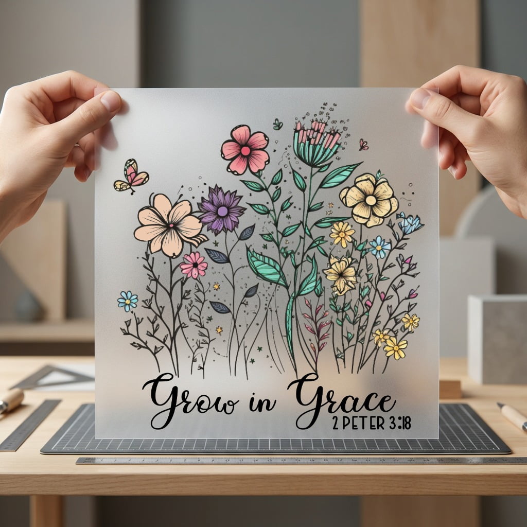 Grow Grace Floral Botanical Christian Faith Ready to Press DTF Transfer for Dtf