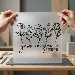 Grow Grace Wildflowers Christian Christian Faith Ready to Press DTF Transfer for Dtf