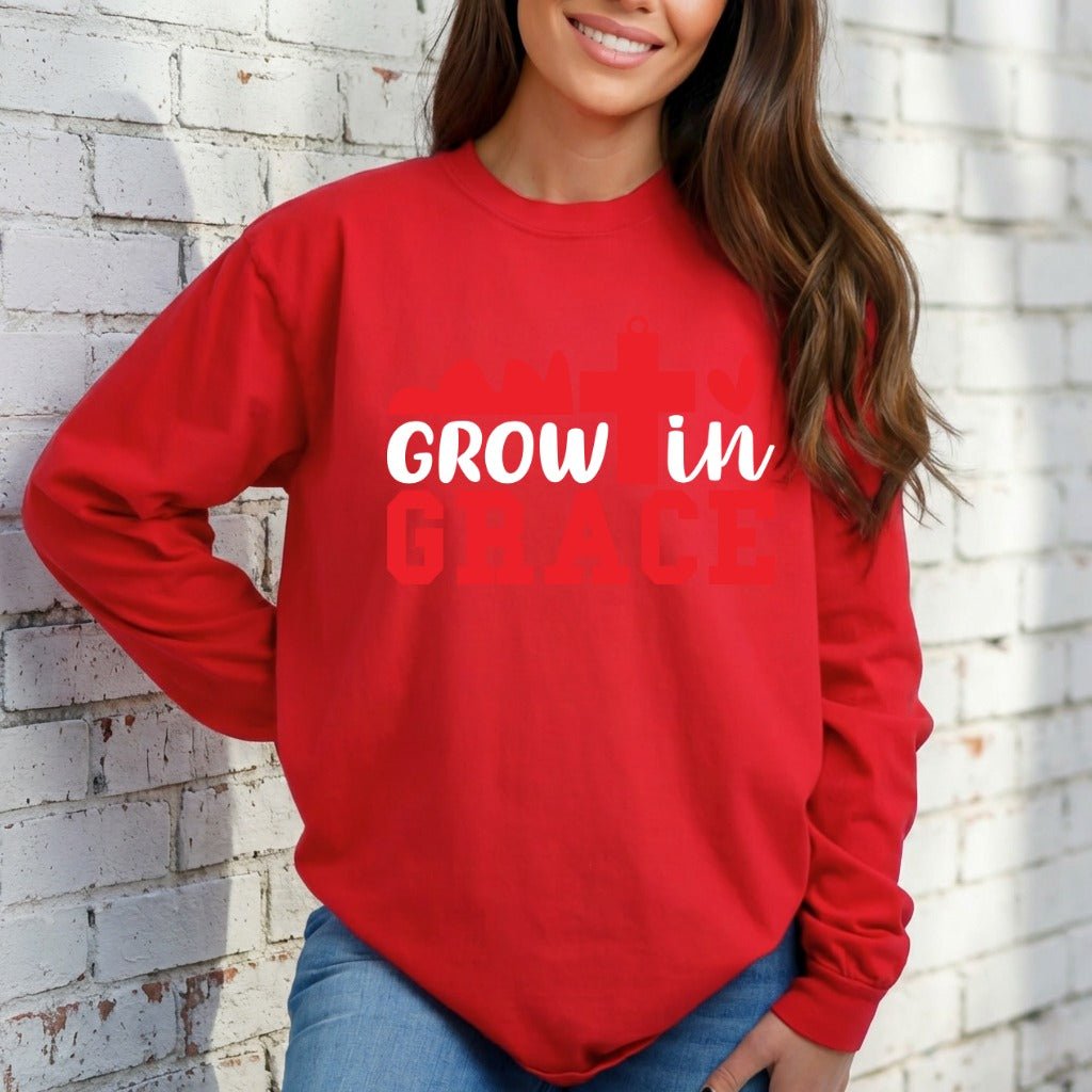 Grow In Grace | Spiritual Growth & Faith Sweatshirt - Luckets.com