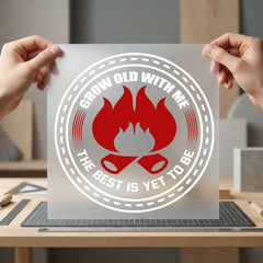 Grow Old Campfire Romantic Vintage Retro Ready to Press DTF Transfer for Dtf