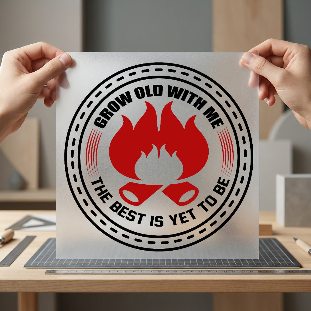 Grow Old Campfire Romantic Vintage Retro Ready to Press DTF Transfer for Dtf