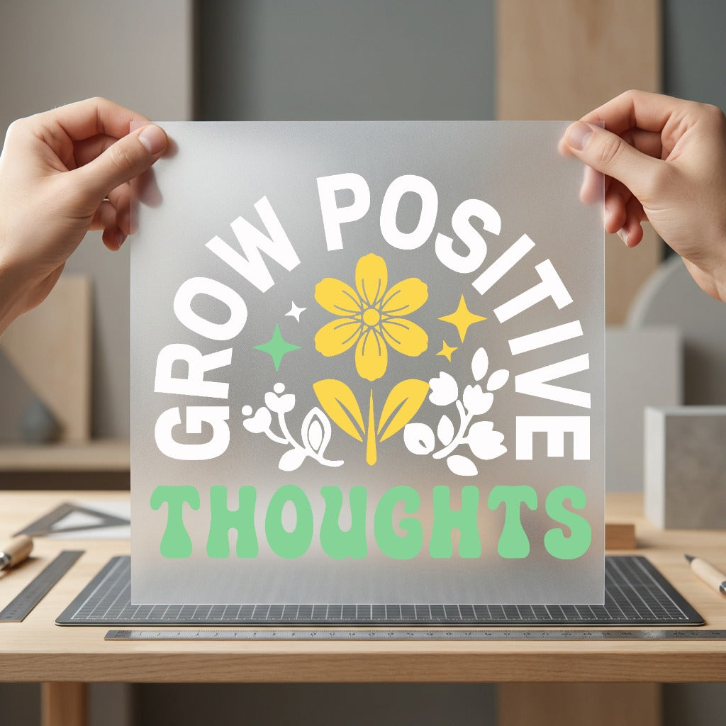 Grow Positive Thoughts Retro Retro Boho Ready to Press DTF Transfer for Dtf
