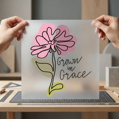 Grown Grace Floral Inspiring Christian Faith Ready to Press DTF Transfer for Dtf