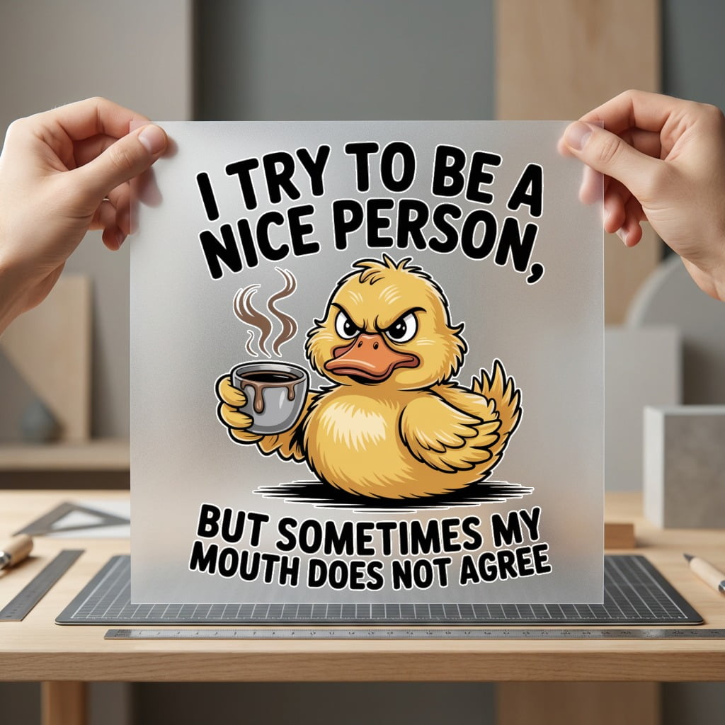 Grumpy Duck Coffee Sarcastic Funny Sarcastic Ready to Press DTF Transfer for Dtf
