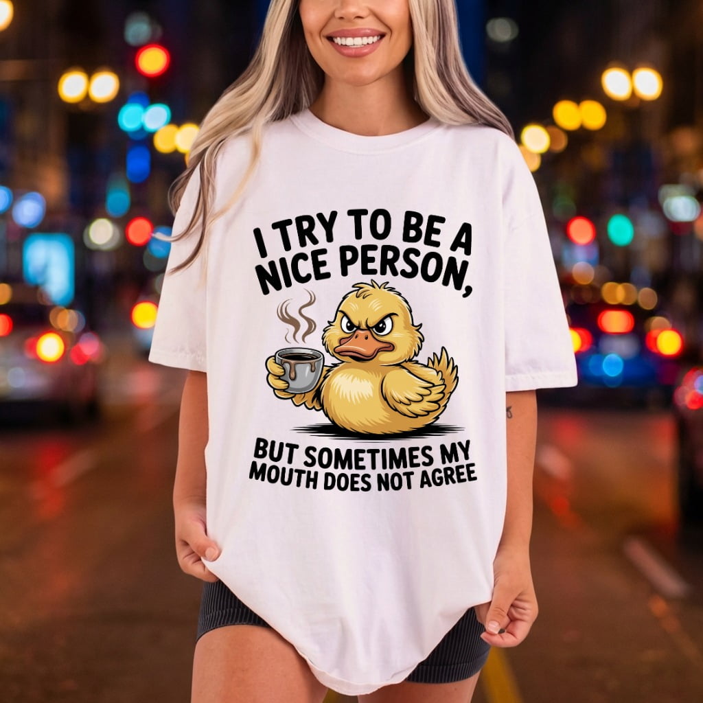 Grumpy Duck Coffee Sarcastic Funny Sarcastic Ready to Press DTF Transfer for Dtf
