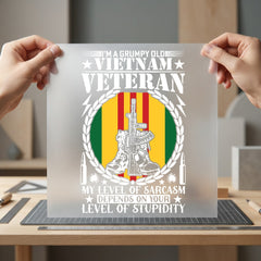 Grumpy Old Vietnam Veteran Usa Freedom Ready to Press DTF Transfer for Dtf