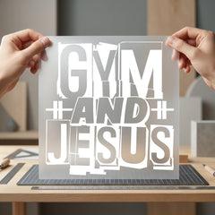 Gym Jesus Bold Distressed Christian Faith Ready to Press DTF Transfer for Dtf
