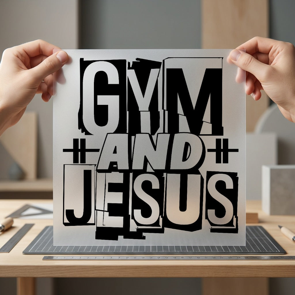 Gym Jesus Bold Distressed Christian Faith Ready to Press DTF Transfer for Dtf