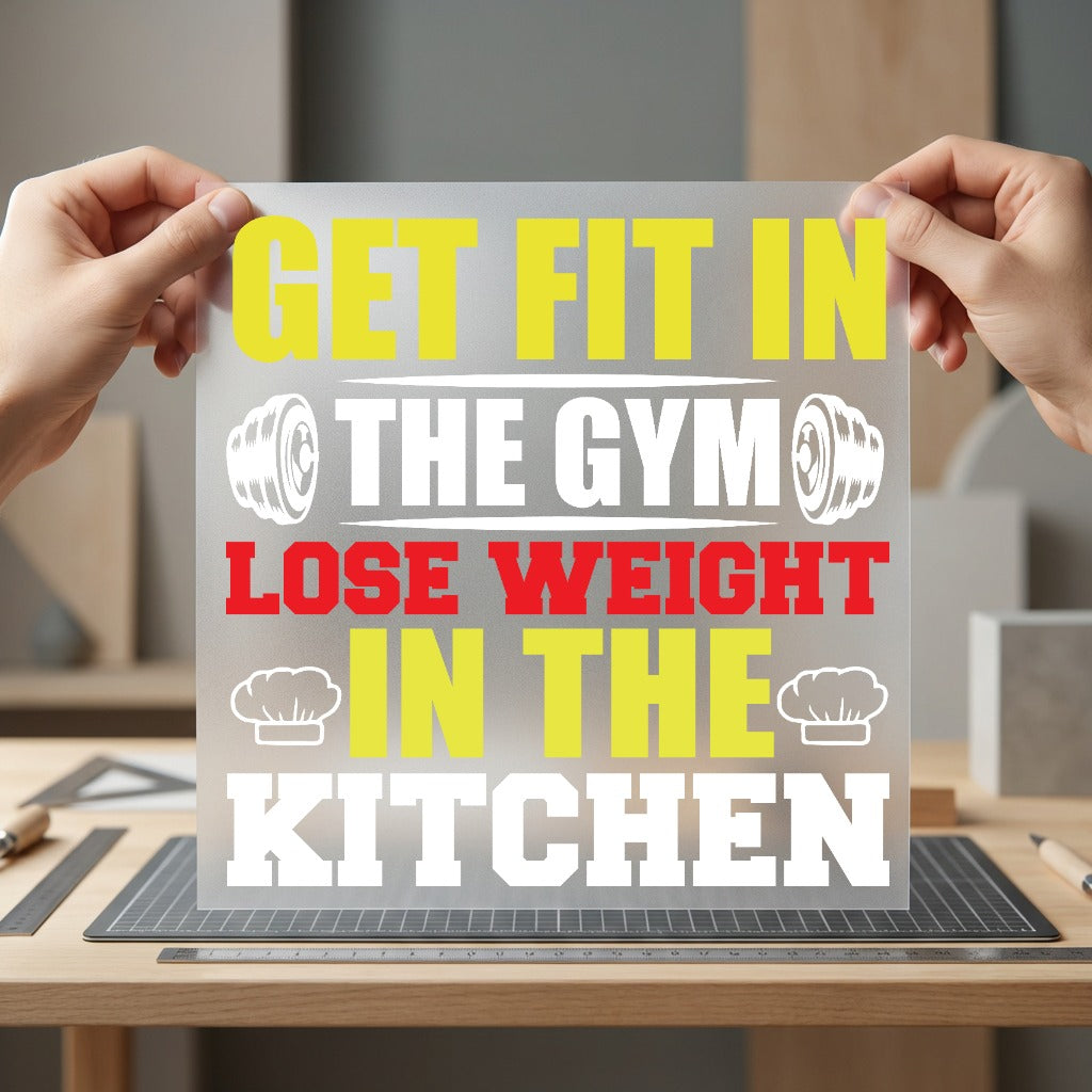 Gym Kitchen Motto Fitness Funny Sarcastic Ready to Press DTF Transfer for Dtf
