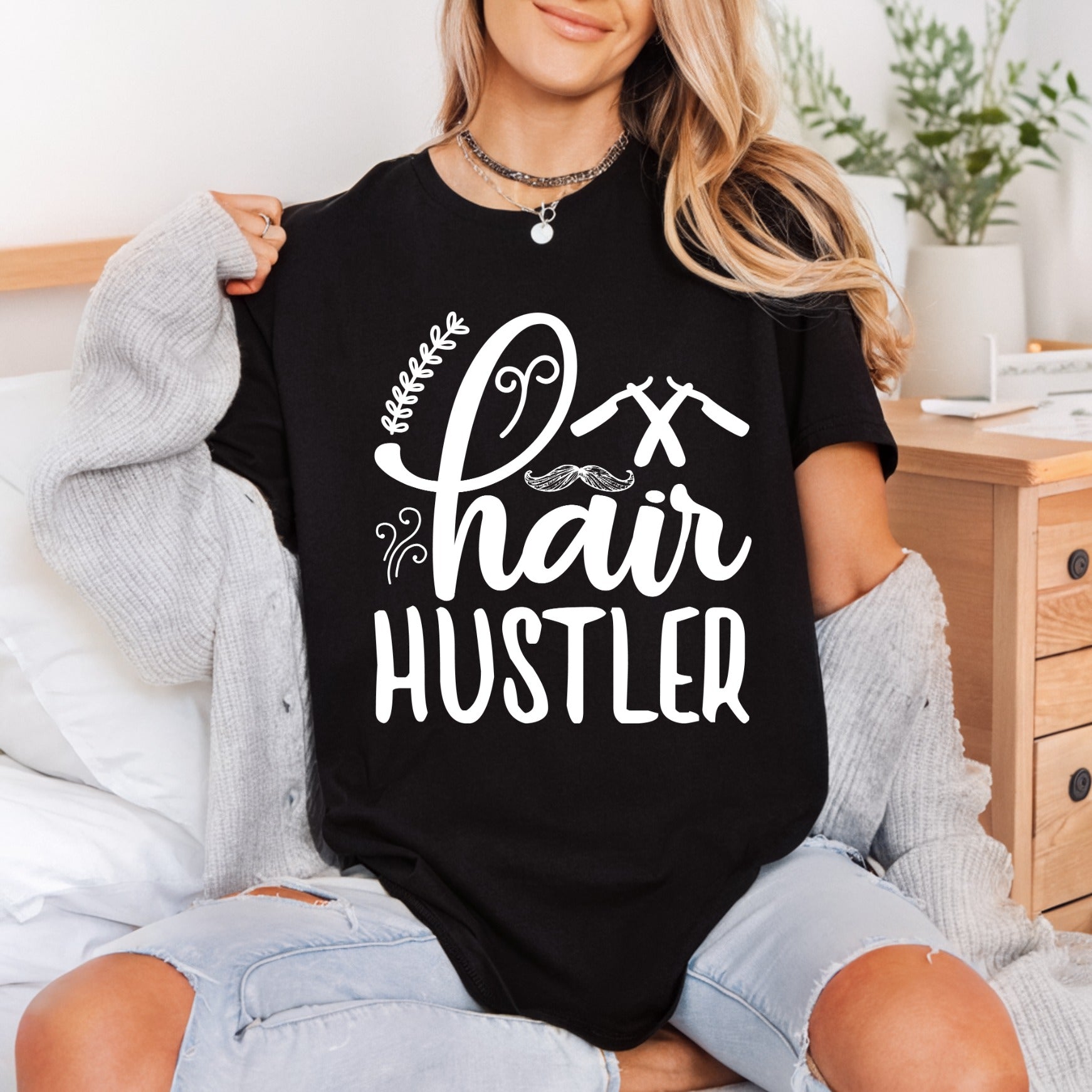Hair Hustler Barbershop Style Aesthetic Ready to Press DTF Transfer for Dtf