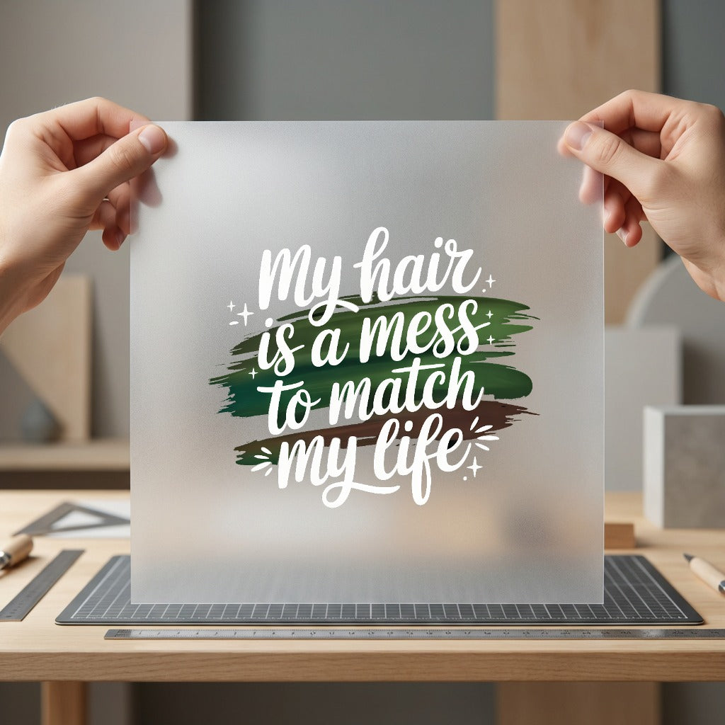 Hair Mess Humorous Diy Mom Funny Ready to Press DTF Transfer for Dtf