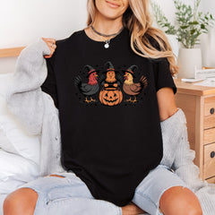 Halloween Chickens Pumpkin Spooky Halloween Funny Ready to Press DTF Transfer for Dtf