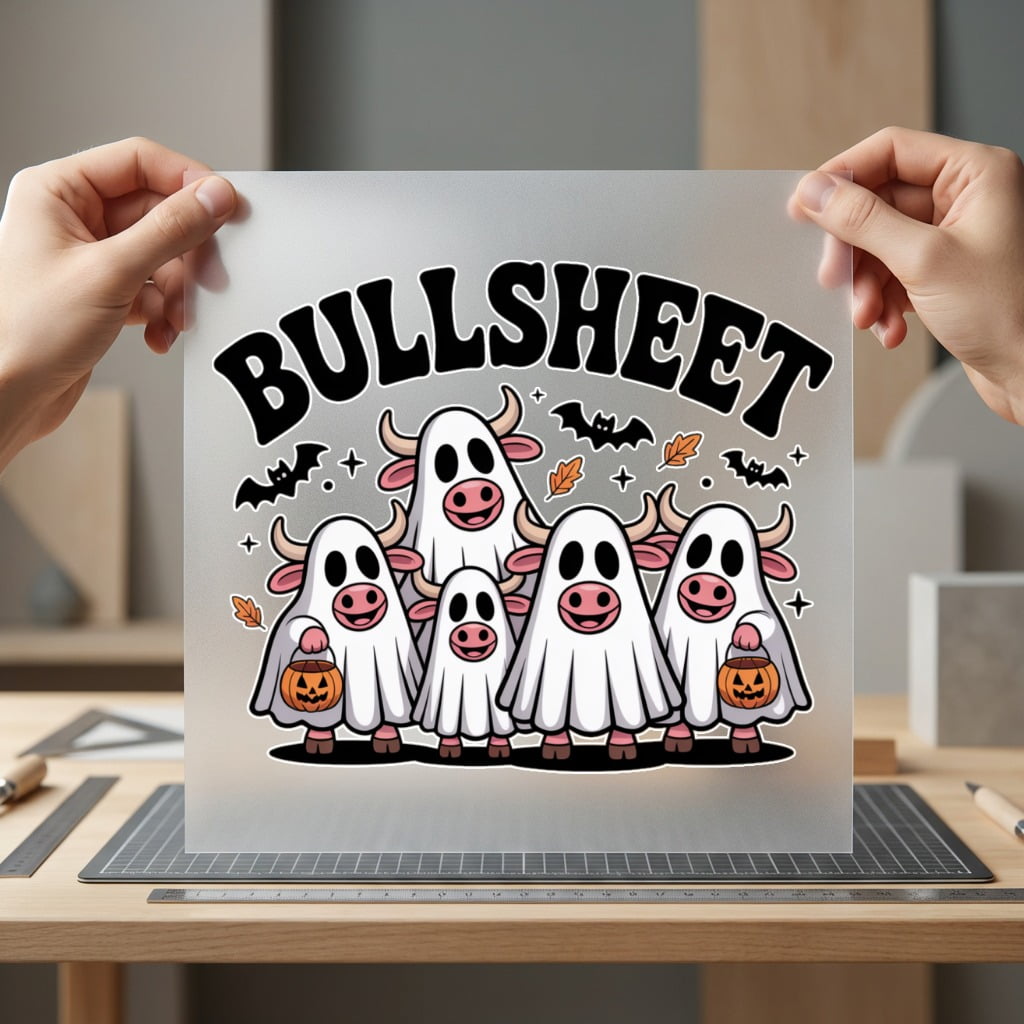 Halloween Ghost Cow Bullsheet Halloween Funny Ready to Press DTF Transfer for Dtf