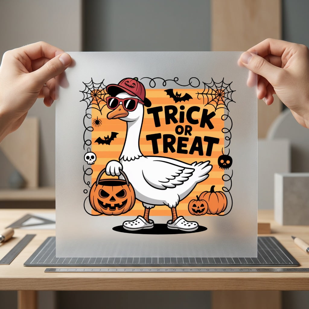 Halloween Goose Trick Treat Halloween Fall Ready to Press DTF Transfer for Dtf