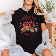 Hand Picked God Strawberry Christian Faith Ready to Press DTF Transfer for Dtf