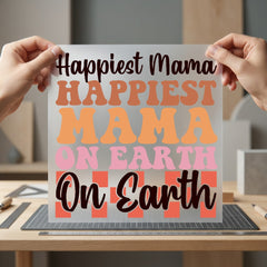 Happiest Mama Earth Retro Mom Mama Ready to Press DTF Transfer for Dtf