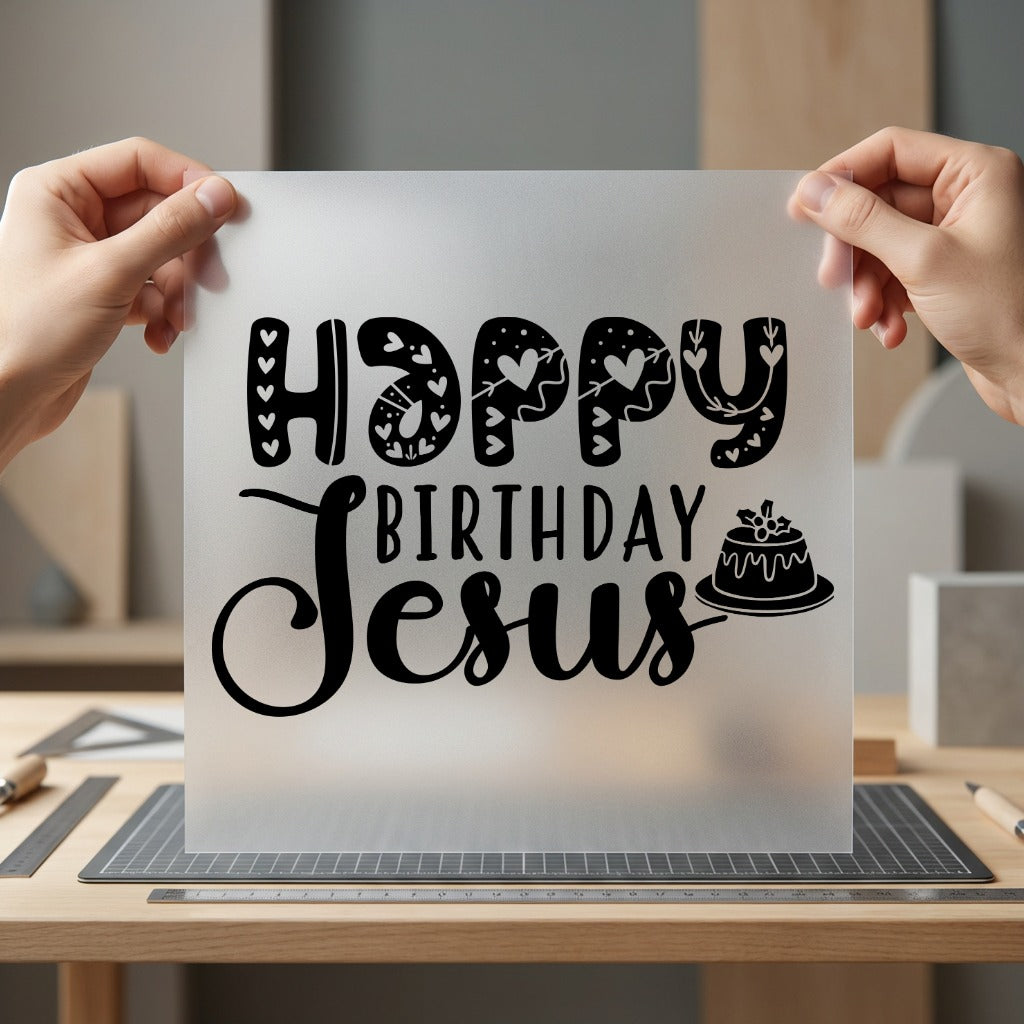 Happy Birthday Jesus Cake Christian Faith Ready to Press DTF Transfer for Dtf