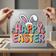 Happy Easter Bunny Carrots Easter Aesthetic Ready to Press DTF Transfer for Dtf