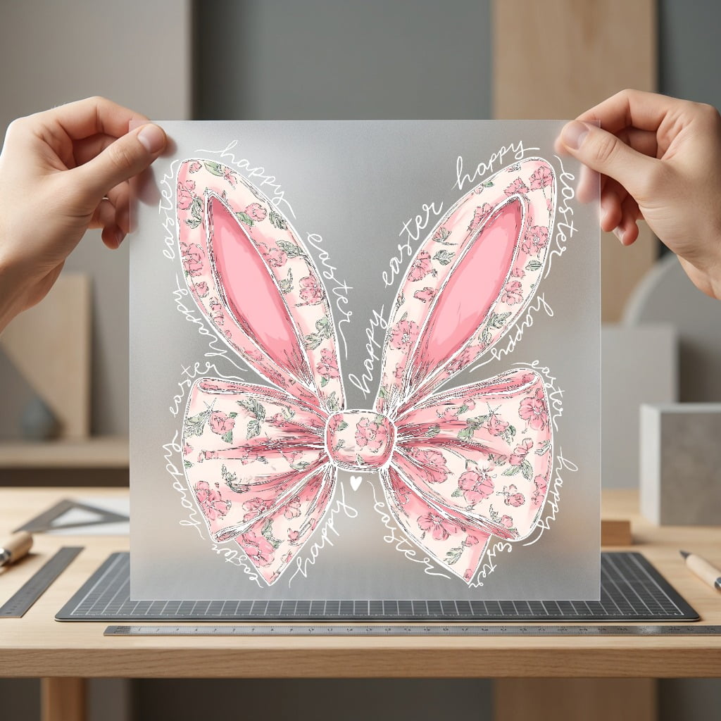 Happy Easter Bunny Ears Easter Spring Ready to Press DTF Transfer for Dtf