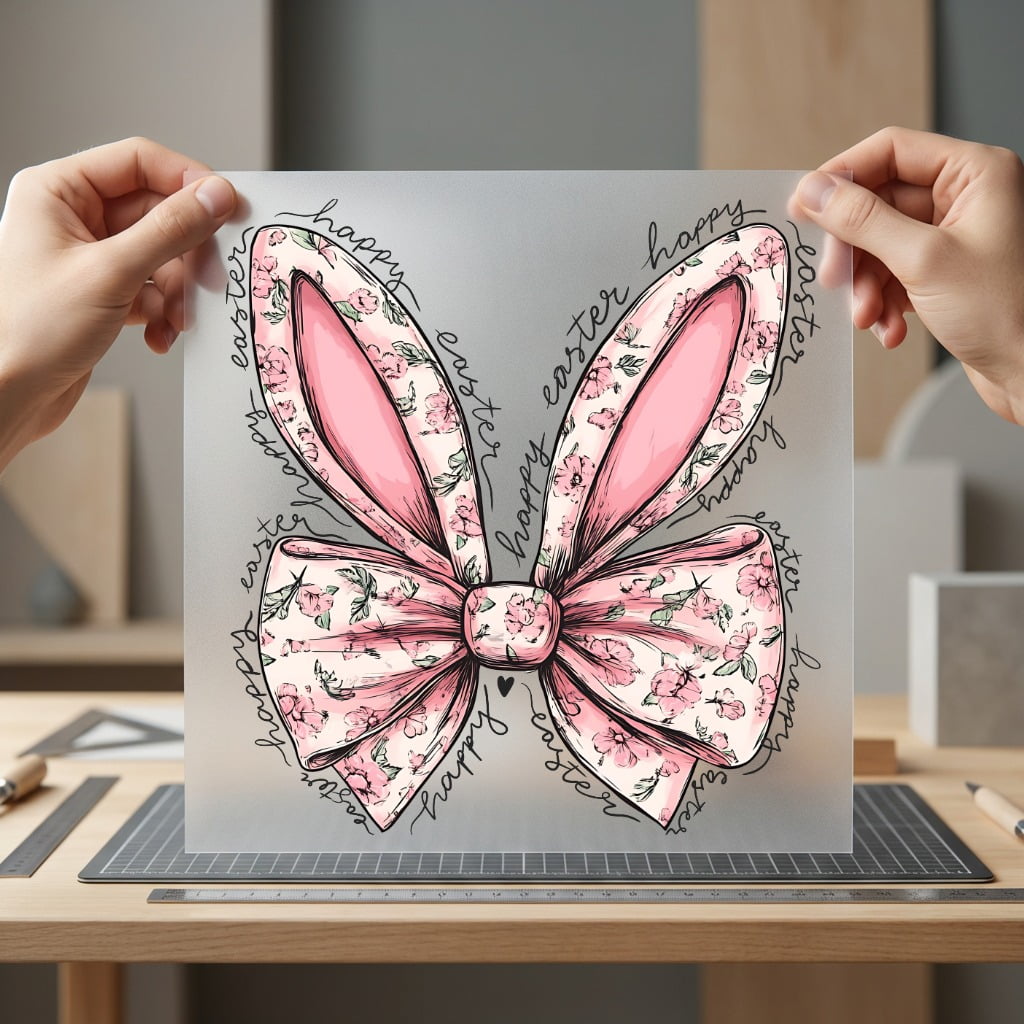 Happy Easter Bunny Ears Easter Spring Ready to Press DTF Transfer for Dtf