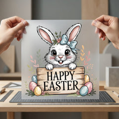 Happy Easter Bunny Eggs Easter Spring Ready to Press DTF Transfer for Dtf