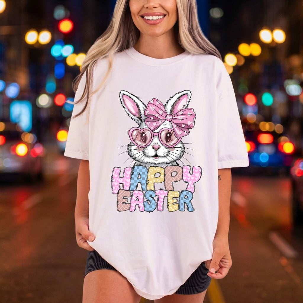Happy Easter Bunny Glasses Easter Aesthetic Ready to Press DTF Transfer for Dtf