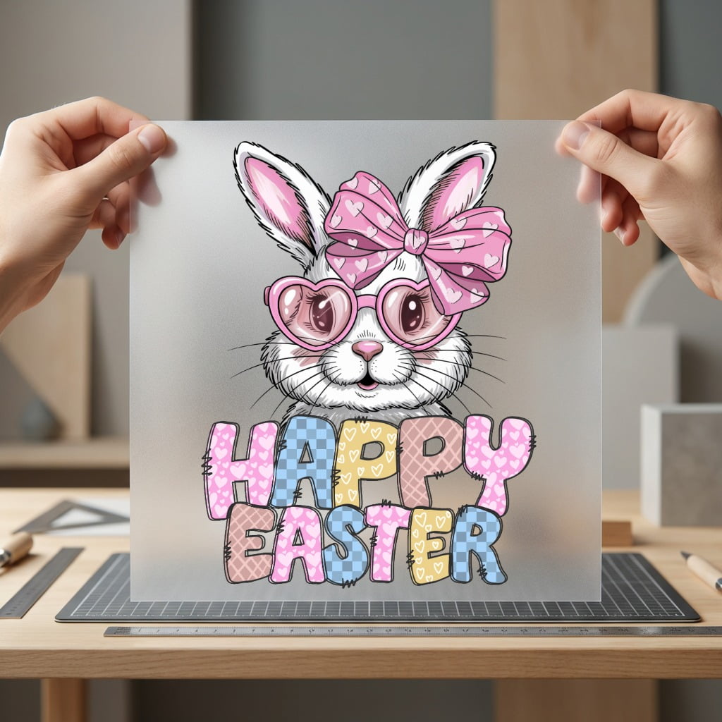 Happy Easter Bunny Glasses Easter Aesthetic Ready to Press DTF Transfer for Dtf