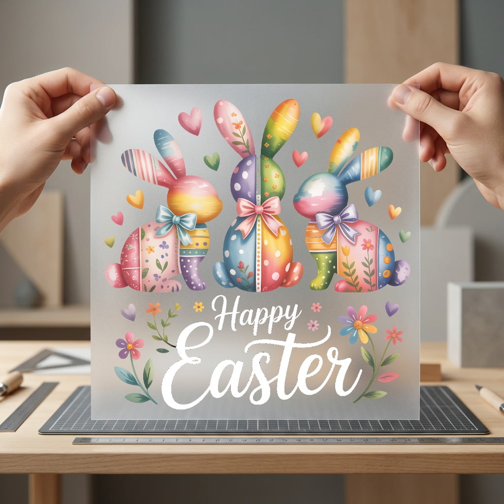 Happy Easter Bunny Parade Easter Spring Ready to Press DTF Transfer for Dtf