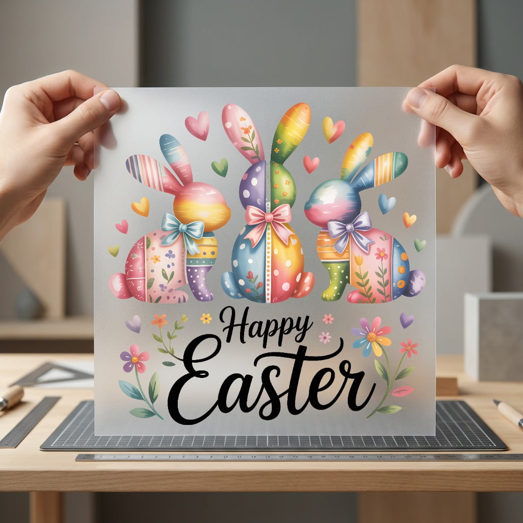 Happy Easter Bunny Parade Easter Spring Ready to Press DTF Transfer for Dtf