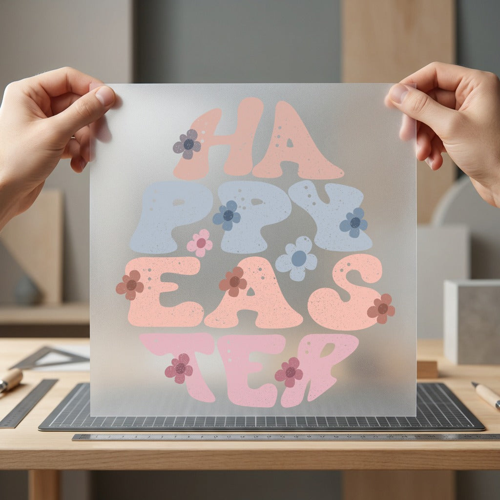 Happy Easter Retro Flowers Easter Retro Ready to Press DTF Transfer for Dtf