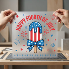 Happy Fourth July Popsicle Fourth Of July 4th Of July Ready to Press DTF Transfer for Dtf