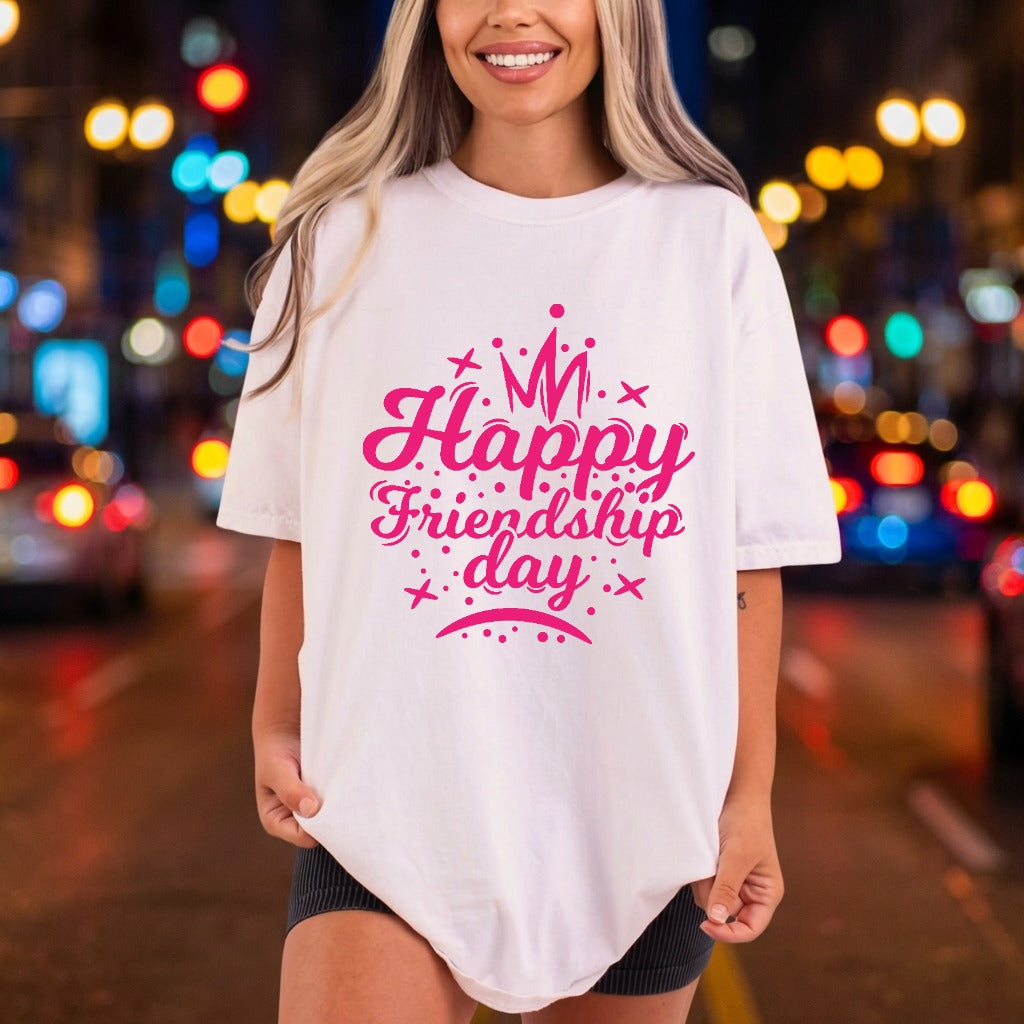 Happy Friendship Day Crowns Couples Collection Family & Relationships Collection Ready to Press DTF Transfer for Dtf