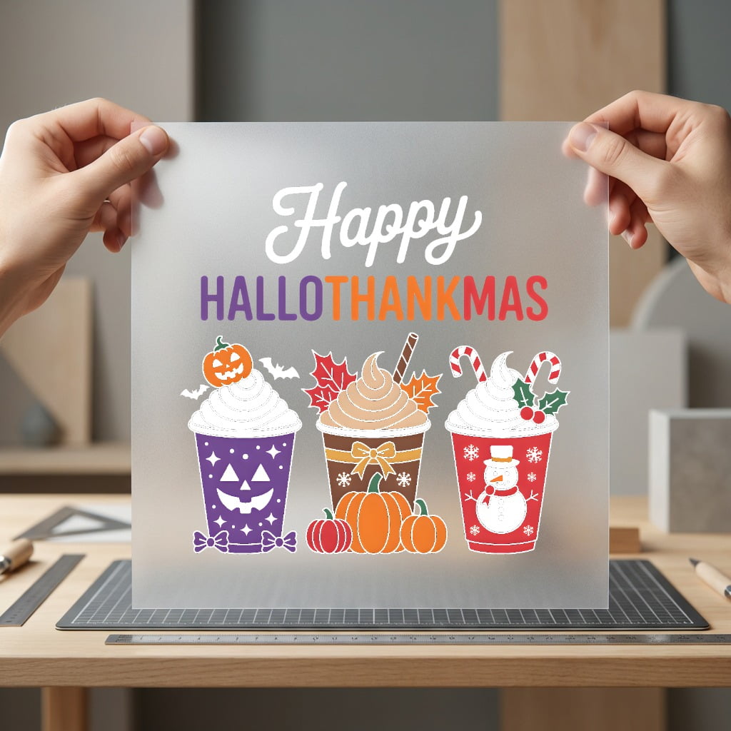 Happy Hallothankmas Drinks Holiday Halloween Christmas Ready to Press DTF Transfer for Dtf
