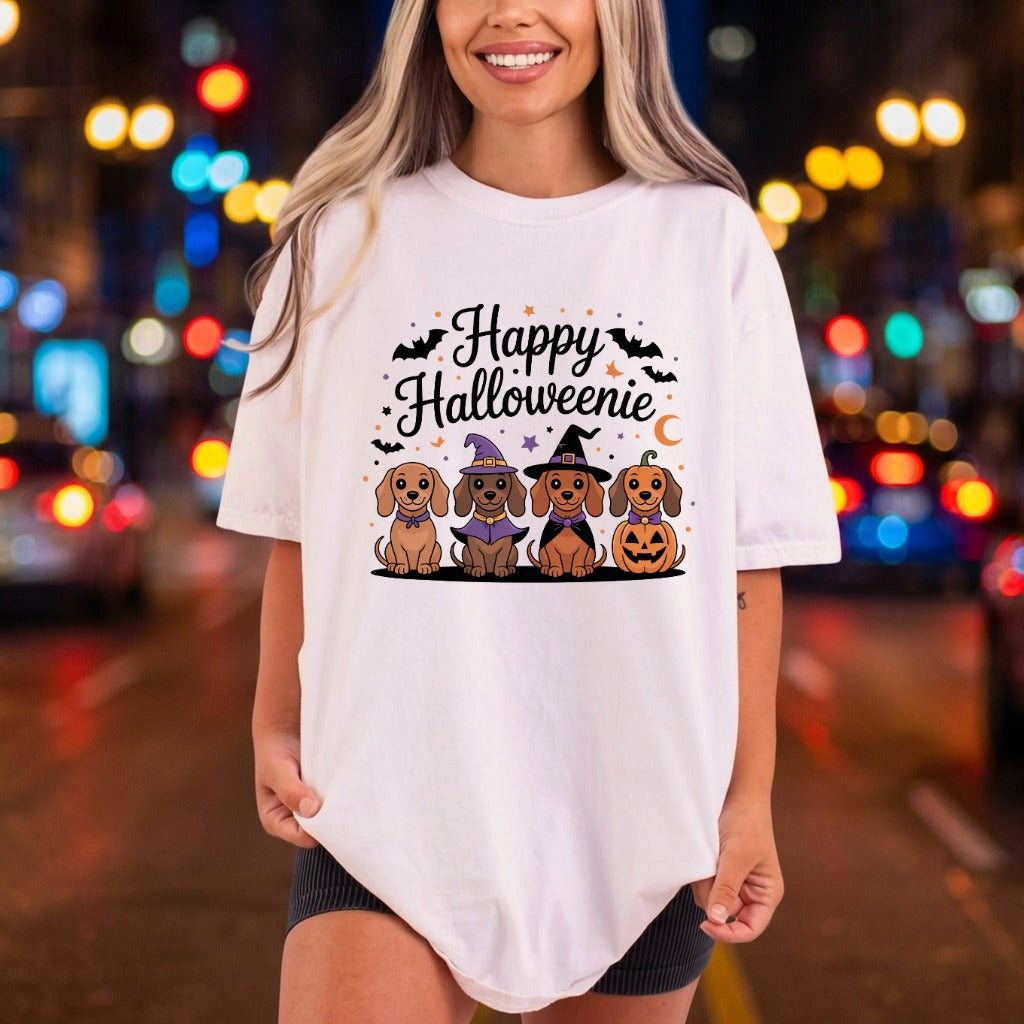 Happy Halloweanie Dachshund Dogs Halloween Funny Ready to Press DTF Transfer for Dtf