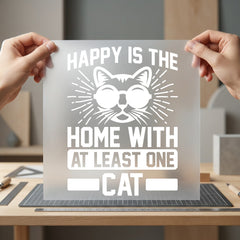 Happy Home Cat Lover Mom Dad Ready to Press DTF Transfer for Dtf