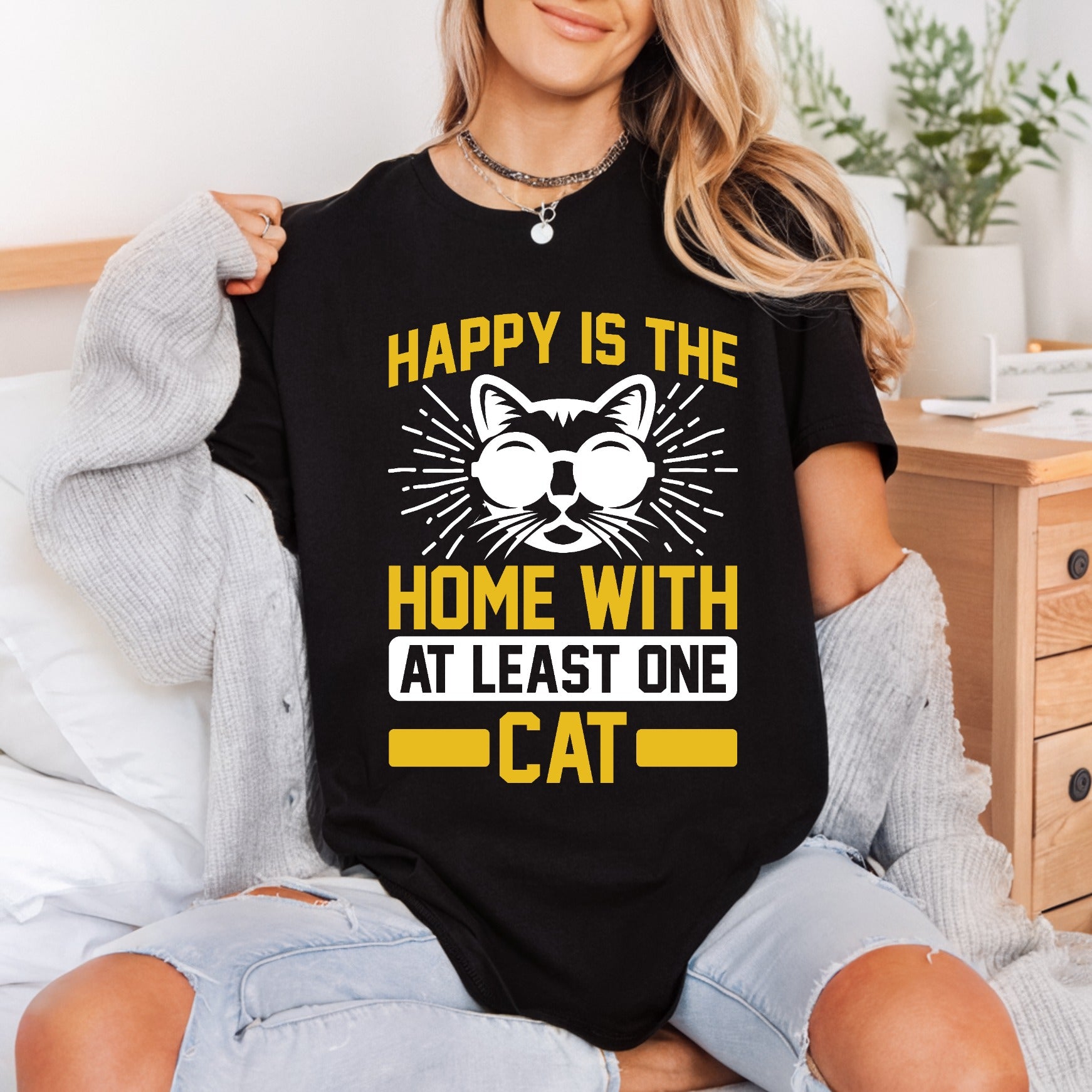 Happy Home Cat Retro Mom Dad Ready to Press DTF Transfer for Dtf