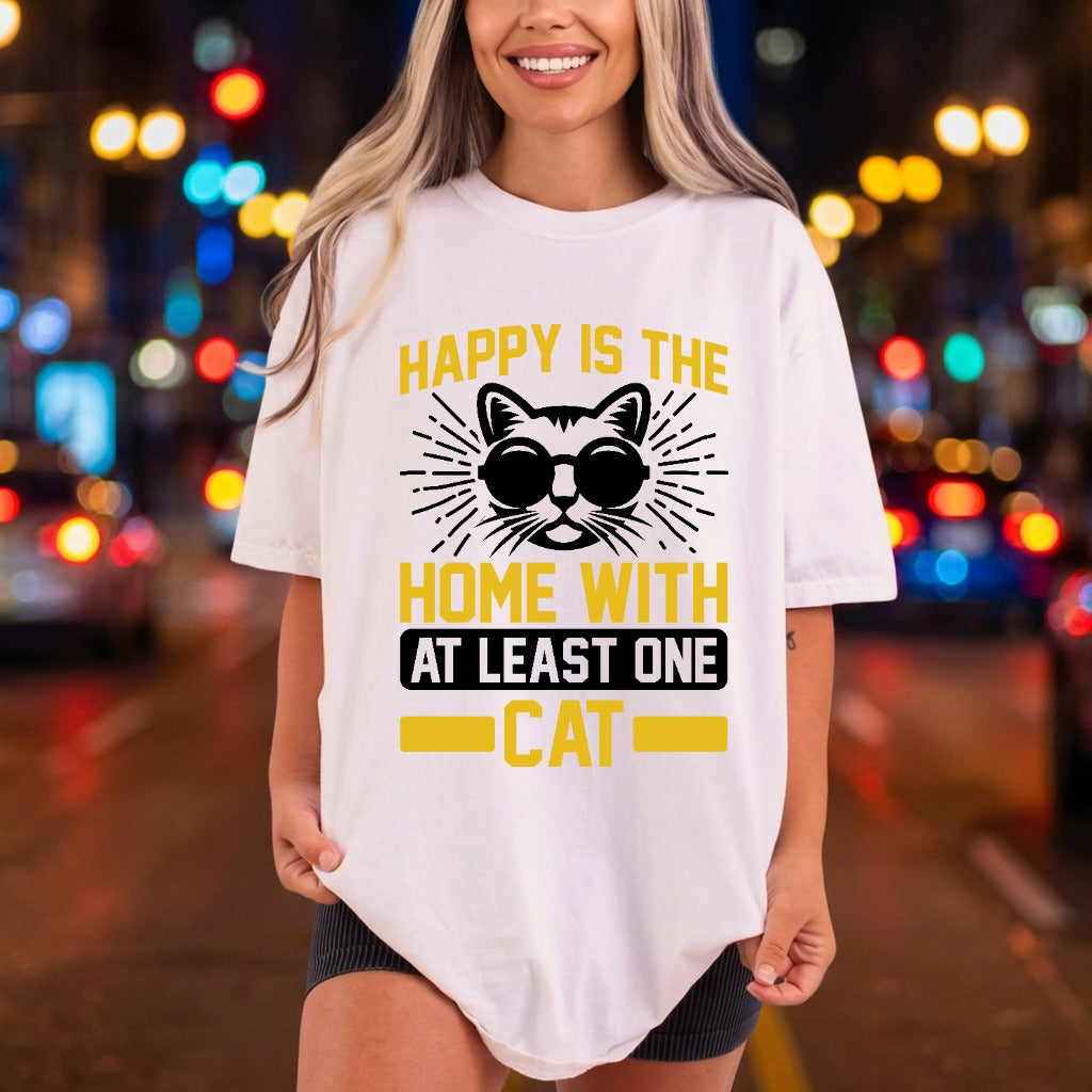 Happy Home Cat Retro Mom Dad Ready to Press DTF Transfer for Dtf