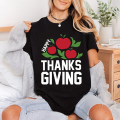 Happy Thanksgiving Apples Autumn Thanksgiving Autumn Ready to Press DTF Transfer for Dtf
