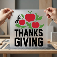 Happy Thanksgiving Apples Autumn Thanksgiving Autumn Ready to Press DTF Transfer for Dtf