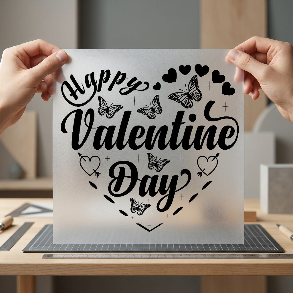 Happy Valentine Day Butterfly Valentine Butterfly Ready to Press DTF Transfer for Dtf