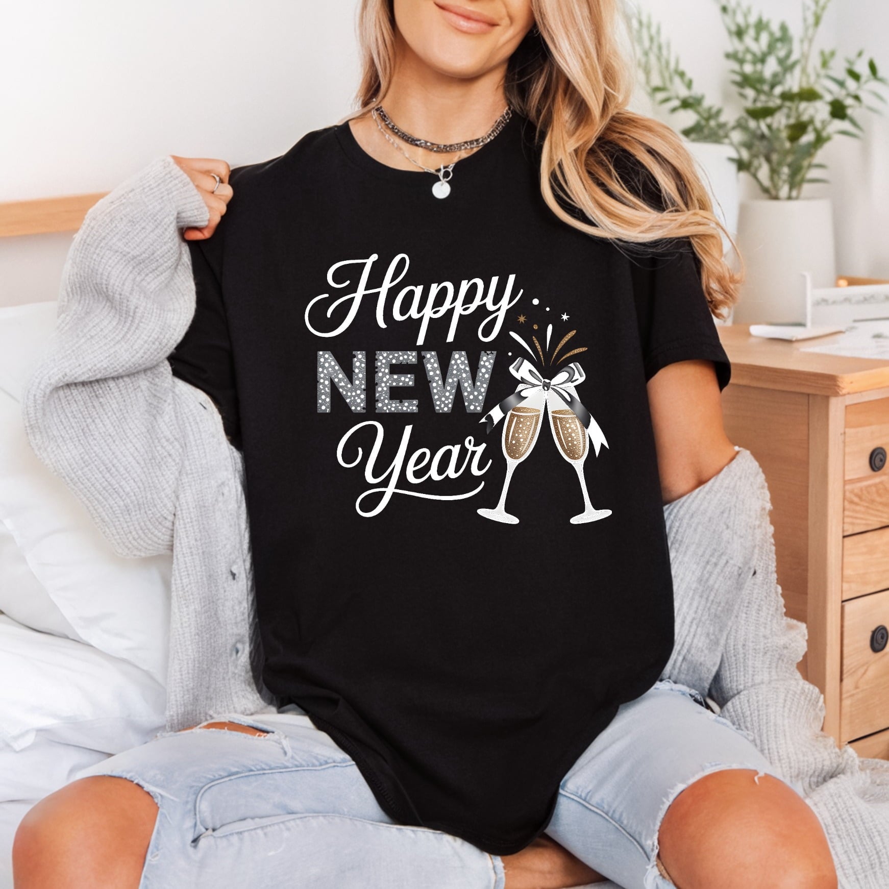 Happy Year Celebration Festivity Christmas Ready to Press DTF Transfer for Dtf