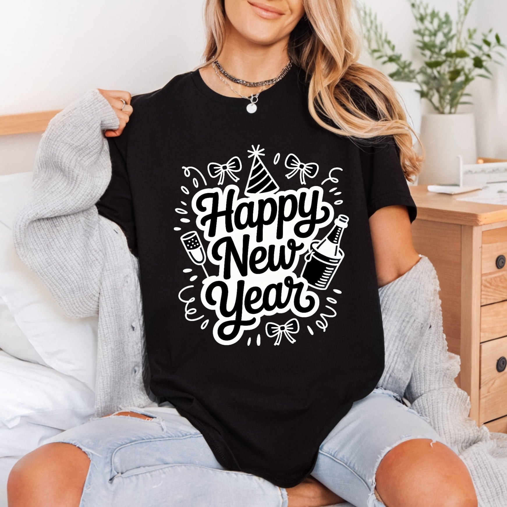 Happy Year Celebration Festivity Christmas Ready to Press DTF Transfer for Dtf
