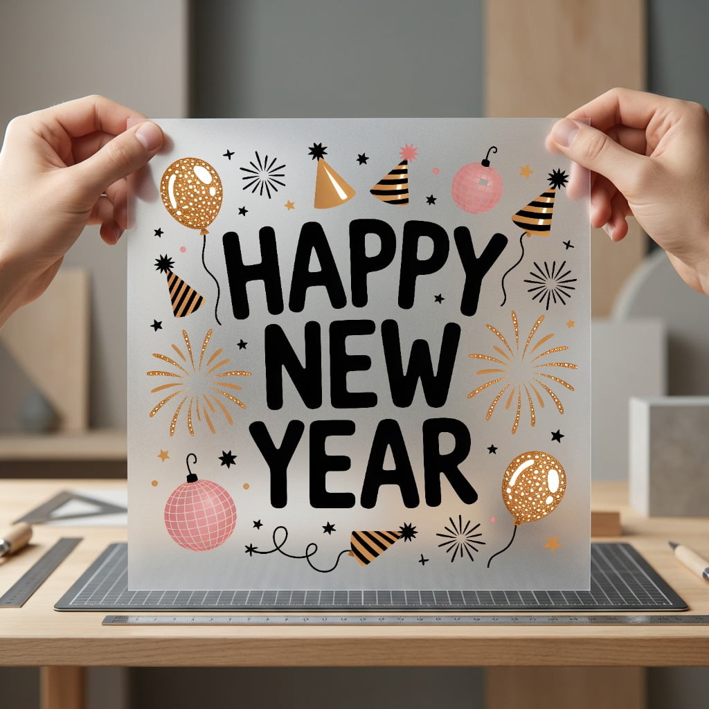 Happy Year Celebration Festivity Cozy Cute Collection Good Vibes Collection Ready to Press DTF Transfer for Dtf