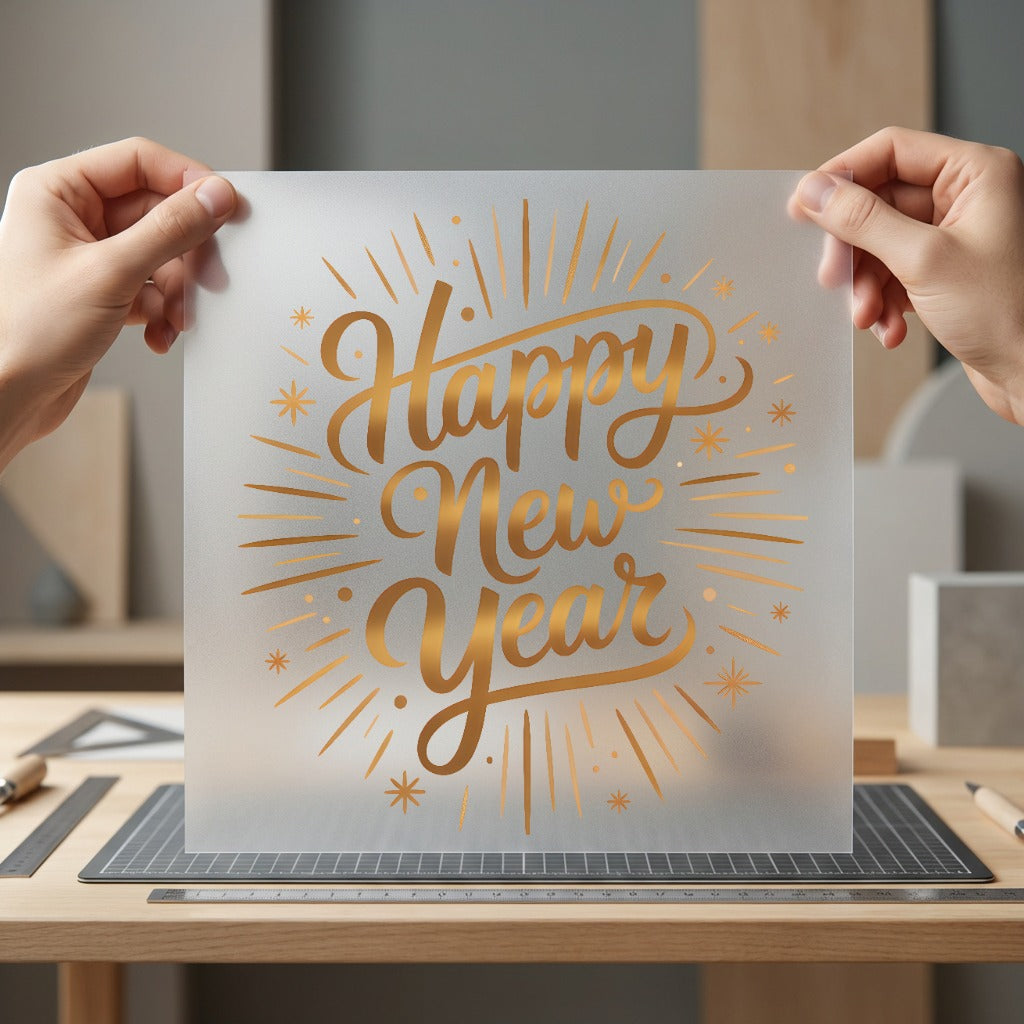 Happy Year Celebration Gold Aesthetic Ready to Press DTF Transfer for Dtf